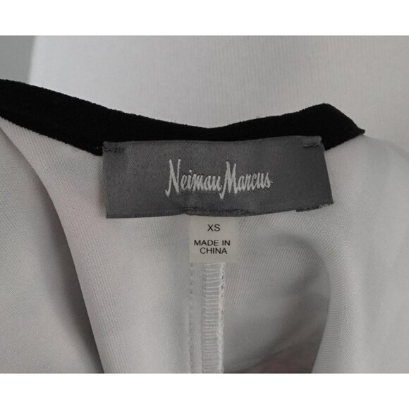 Neiman Marcus Black White Pink Floral Sleeveless Stretch A-Line Dress Size XS - Picture 3 of 4